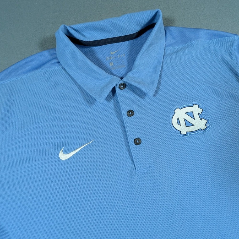 UNC Tar Heels Carolina Nike Polo Shirt Mens Size XL Blue Dri-FIT 34418X-NC1